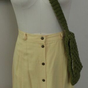 1980's Yellow Button Front LD&Co Skirt